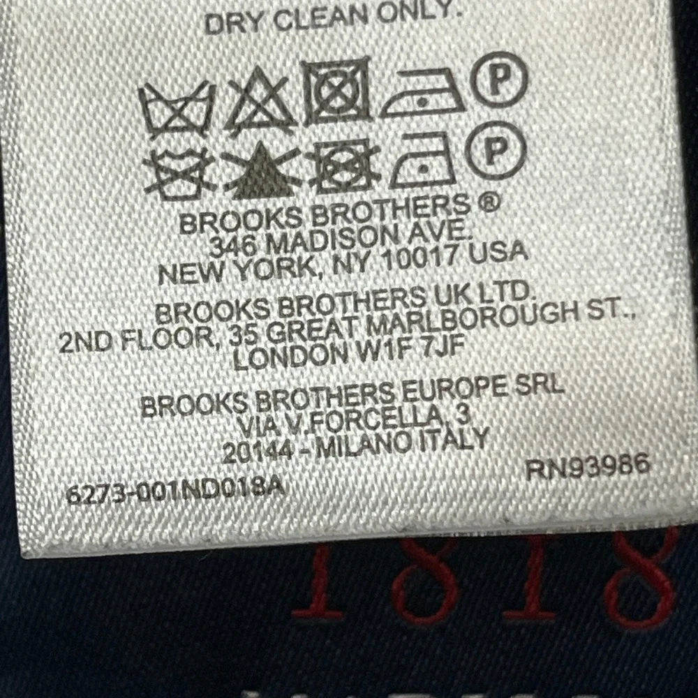 Brooks Brothers 1818 Madison Blazer Mens 44R Navy Blue Wool Estrato Sport Coat